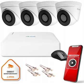 Bezpečnostní kamera IP kopulovitá kamera (dome) Hikvision Sada Hilook se 4 kopulovitými kamerami 2 Mpx