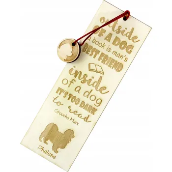 Doplněk ke knize Papillonová gravírovaná záložka do knihy se psem, jméno psa