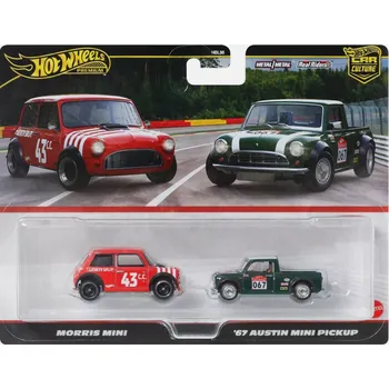 auto na autodráhu Hot Wheels Premium Car Culture Morris Mini and 67 Austin Mini Pickup