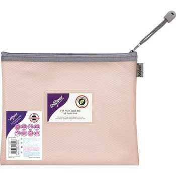 Penál Kapsa na zip Zippa-Bag EVA mesh, A5, pastelová růžová