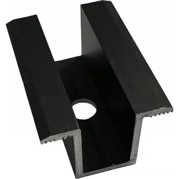 Středová svorka anodizovaná hliníková černá pro fotovoltaické panely