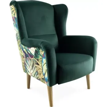 Křeslo Designové křeslo BELEK - smaragdová / vzor Jungle - SLEVA 3% s kodem radost25