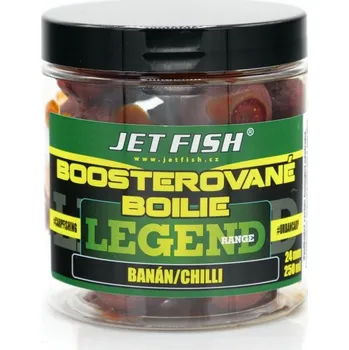 Nástraha JetFish JET FISH Legend Range - Boosterované boilie 250ml - 24mm : BANÁN / CHILLI