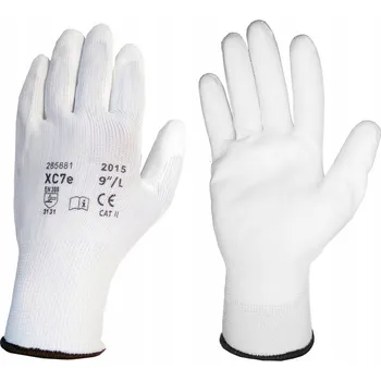 Pracovní rukavice 12x Pracovní Rukavice PU Pružné Ochranné Bílé EN388 3131 Velikost 8