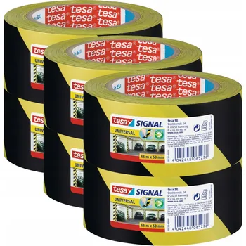 Lepicí páska TESA Signal Univerzální výstražná páska žluto-černá 66 m x 50 mm x 6 ks