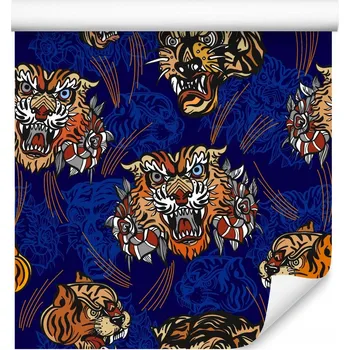 Fototapeta Tapeta do Ložnice Tygr Kočka v Orientálním Stylu
