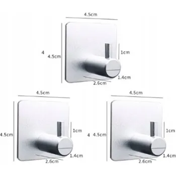 Věšák KOUPELNOVÝ VĚŠÁK sada KOVOVÁ Stříbrná 3ks