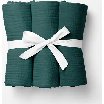 látková plena Mušelínová plena/dečka Nature MSN-043 Tmavá petrolejově zelená - ZVÝHODNĚNÁ SADA 3 KS 120x120 cm - Sada 3 ks