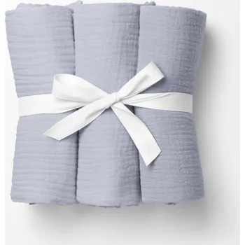 látková plena Mušelínová plena/dečka Nature MSN-027 Světle modrošedá - ZVÝHODNĚNÁ SADA 3 KS 120x120 cm - Sada 3 ks