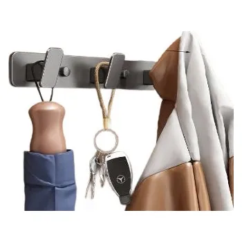 Věšák Nástěnný věšák, kovový držák loft - 3 háčky - tmavě šedá