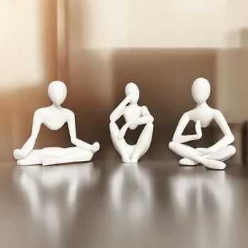 Plantbee Dekorativní soška Dea set 3ks bílá