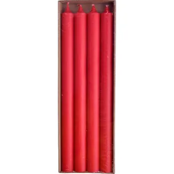Svíčka Svíčka RUSTIC pr.2,8x35cm, červená|rubín, balení 4ks|Wenzel