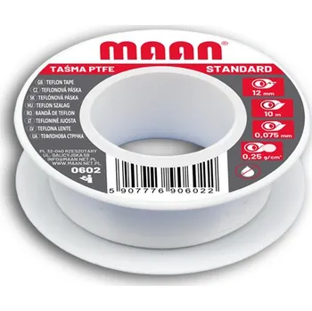 Izolační páska Těsnicí PTFE páska STANDARD 10 m x 12 mm x 0,075 mm, hustota 0,25 g/cm3