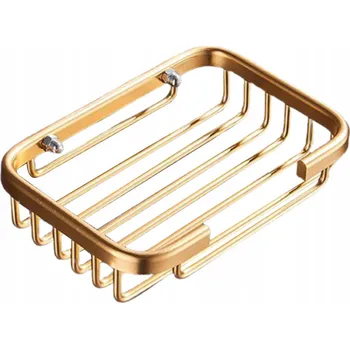 Mýdlenka MÝDLENKA NA STĚNU, ZÁVĚSNÝ KOŠÍK, NALEPOVACÍ DRŽÁK NA MÝDLO, ZLATÁ BARVA