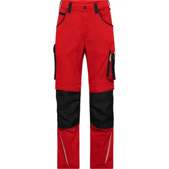 montérky James & Nicholson Kalhoty JN 1832 (25-28) Modern Style Strong do pasu COT02132S876l2-red/black Červená/černá 27