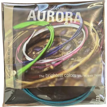 Struna pro hudební nástroj Struny pro baskytaru Aurora Premum Aqua 30-125 Modré 6-strunné