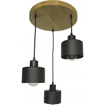 Závěsné stropní svítidlo DIANA lustr loft dřevěné DUB 3x stínidlo STYLOVÉ