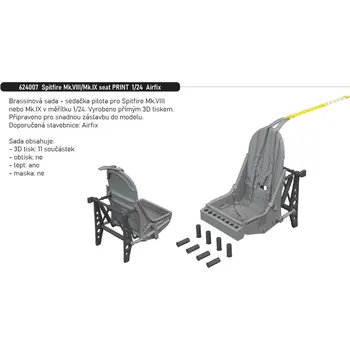 Plastikový model Eduard 1/24 Spitfire Mk.VIII/Mk.IX seat PRINT (AIRFIX)