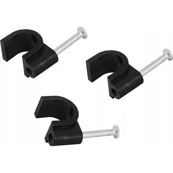 kabelová chránička DRŽÁK KABELŮ FLOOP PRO UCHYCENÍ VODIČŮ FLOP KULATÝ ČERNÝ 7mm 100ks