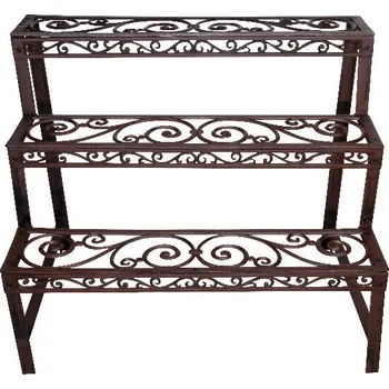 Stojan/Etažér květinový ESSCHERT´S GARDEN, litinový, 3 patra, 79x66cm, hnědo-červená|Esschert Design