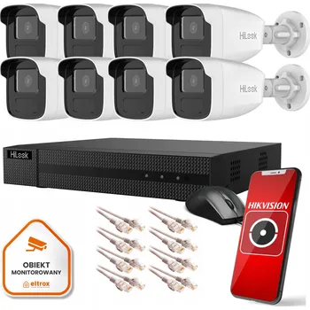Bezpečnostní kamera IP kamera tubusová (bullet) Hikvision HiLook, sada 8 IP kamer 2 Mpx pro kancelář, dům, obchod, sklad