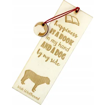 Doplněk ke knize Irský vlkodav gravírovaná záložka do knihy se psem, jméno psa