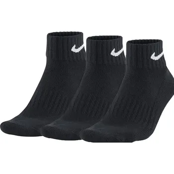 Kotníkové bavlněné ponožky Nike VALUE COTTON QUARTER (3 PAIRS) černé SX4926-001 - M | UK 7,5 | US 10