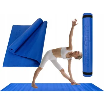 podložka na cvičení Podložka na cvičení jógy PVC protiskluzová Aqua-Sport Powerstrech Blue 0,3 cm