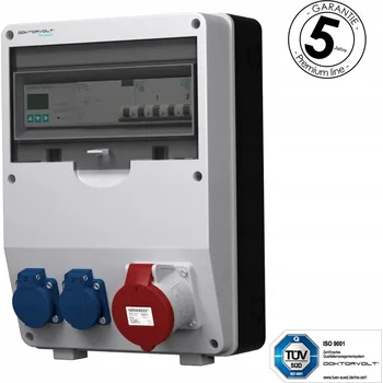 Rozvaděč Staveništní rozvaděč s elektroměrem 3F Siemens pTD-S/FI 32A 2x230V Schuko