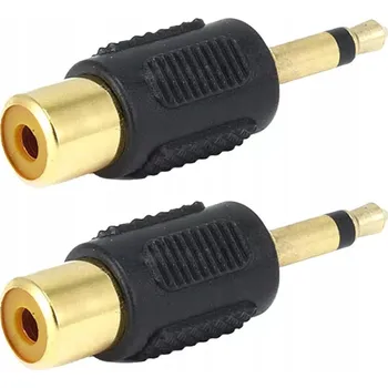 Audio kabel Adaptér 3,5 mm mono zástrčka na RCA zásuvku, plastový, pozlacený