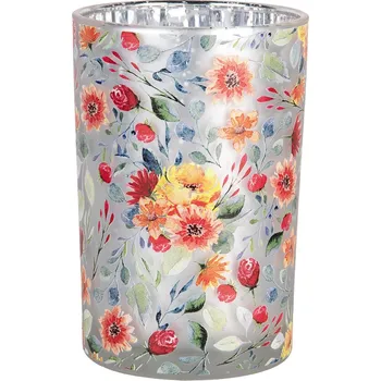 Svícen Clayre & Eef - Sklenička na čajovou svíčku FLOWERS 6GL4969