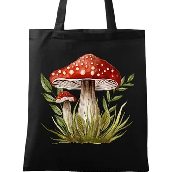 Bavlněná taška Jedovaté Červené Muchomůrky (Barva: Černá)