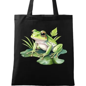 Bavlněná taška Leknín a Žabička (Barva: Černá)