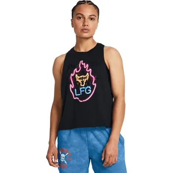 Dámské tílko Under Armour PJT RCK NEON FLAME TANK W černé 1384505-001 - XS | UK 12 | US 13