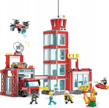 ostatní stavebnice Stavebnice Cogo Hasičské auto a Stanice 616 dílů