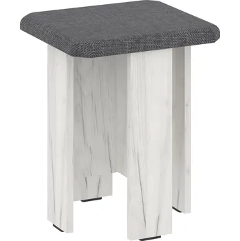 Taburet Slevadoma Taburet T-3 Barva: dub kraft - bílý, Materiál: tkanina - savannah tmavě šedá