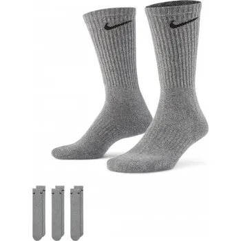 Pánské ponožky Vysoké bavlněné ponožky Nike EVERYDAY CUSHIONED CREW (3 PAIRS) šedé SX7664-064 - XL | UK 14 | US 15