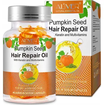 Vlasová regenerace Aliver Pumpkin Seed Hair Repair Oil Capsules olejové kapsle na vlasy 40 ks