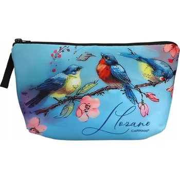 Kosmetická taška Kosmetická taštička Carmani Ptáci Barevná Modrá Béžová Elegantní Laura Lozano