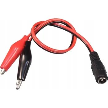 Napájecí kabel DC napájecí zásuvka 2.5/5.5 s krokosvorkami + kabel 20 cm