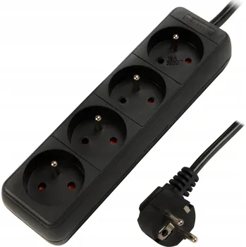 Napájecí kabel Prodlužovací Kabel přívod s lištou Blow 1,5 m, 4 ks, černý