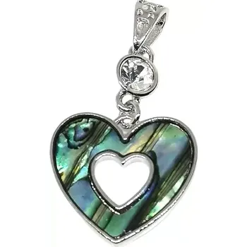 Přívěsek Přívěsek srdce v sdrci s mušlí Paua