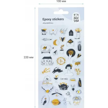 samolepka Samolepky MESHU "Black&White" černo-bílé 10x22cm 36 ks