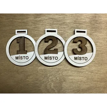 DCH Dřevěné medaile sada 1., 2., 3. místo