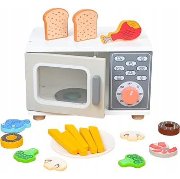 Dětská kuchyňka Dětská mikrovlnná trouba Dřevěná mikrovlnná trouba Hračky Realistické hračky Kuchyňské spotřebiče