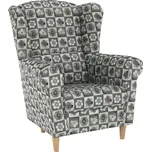 Křeslo ušák CHARLOT — látka, více variant Kondela Patchwork N1