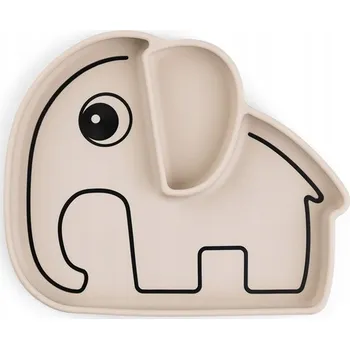 dětská jídelní sada Talířek Done By Deer béžový silikonový