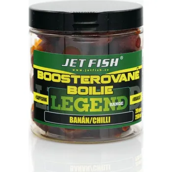 Nástraha JetFish JET FISH Legend Range - Boosterované boilie 250ml - 20mm : BANÁN / CHILLI