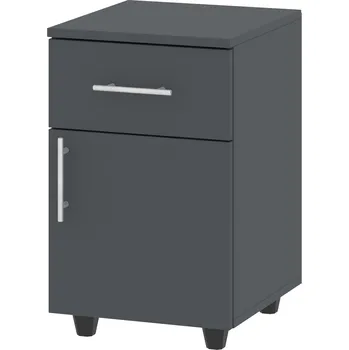 Noční stolek Slevadoma Noční stolek s dvířky a zásuvkou MILANA Barva: Antracit
