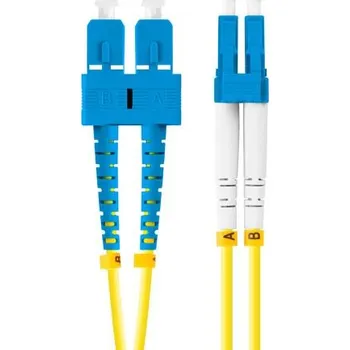 Síťový kabel LANBERG optický patch cord SM SC/UPC-LC/UPC duplex 1m LSZH G657A1 průměr 3mm, barva žlutá FO-SULU-SD11-0010-YE